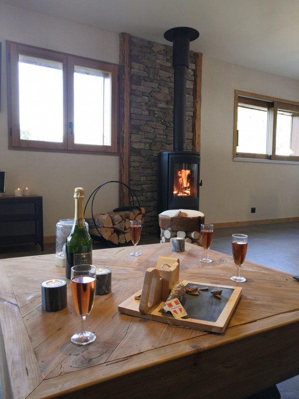 Coffee table with fireplace