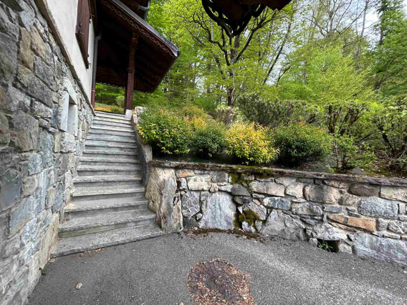 Escalier extérieur accès porte d'entrée